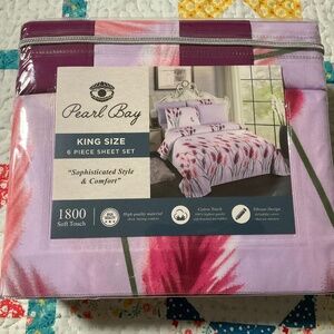 Pearl Bay King 1800 Luxury Microfiber 6 Piece Bed Sheet Set NIP